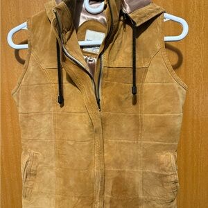 Tan Suede Sleeveless Jacket